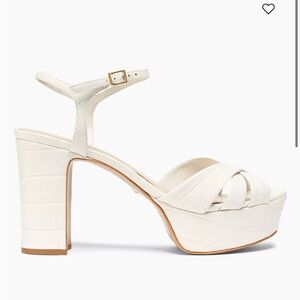 Keefa 100MM Crocodile-Embossed Leather Platform Sandals